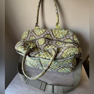Vera Bradley Floral Quilted Women's weekender - Green and Brown